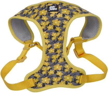 Ribbon Designer Wrap Adjustable Dog Harness - Large & Small Dog Harness - Breathable Mesh Harness for Dogs Pet Supplies for Dogs - Yellow Buttercup, 3/4" x 22-28"