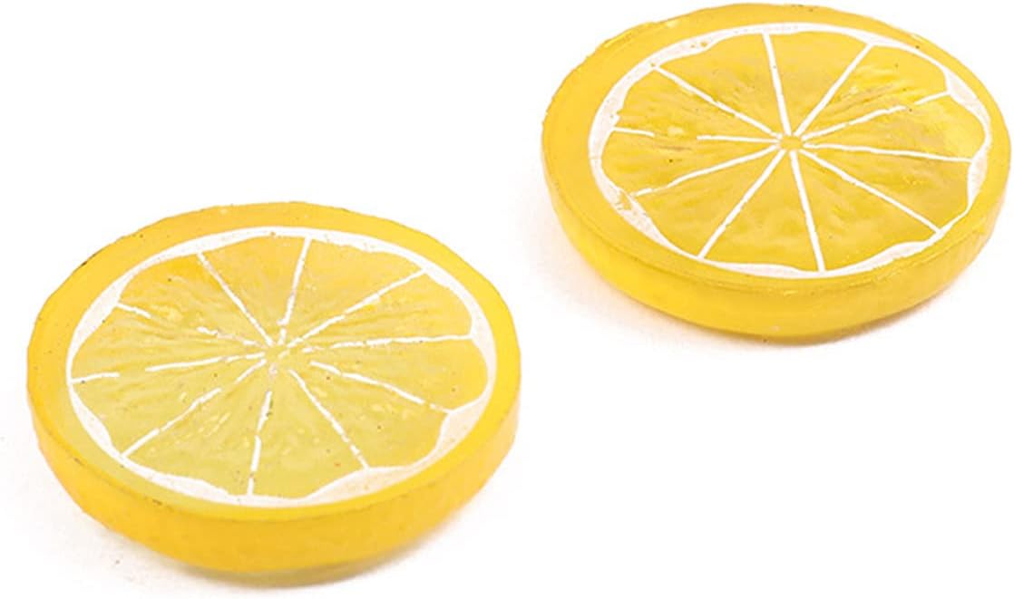15 Pcs 2 Inch Yellow Artificial Lifelike Lemon Peels for Home and Party Decoration (Yellow Lemon Block, 15)