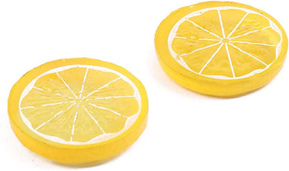 15 Pcs 2 Inch Yellow Artificial Lifelike Lemon Peels for Home and Party Decoration (Yellow Lemon Block, 15)