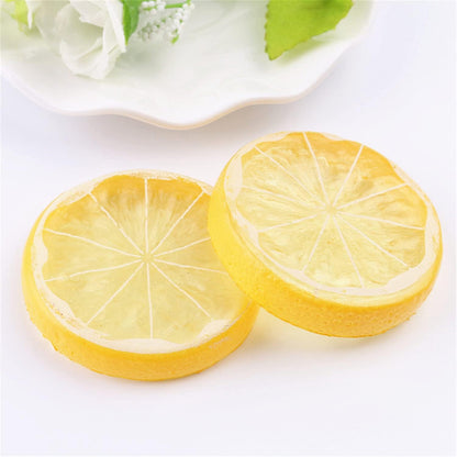 15 Pcs 2 Inch Yellow Artificial Lifelike Lemon Peels for Home and Party Decoration (Yellow Lemon Block, 15)