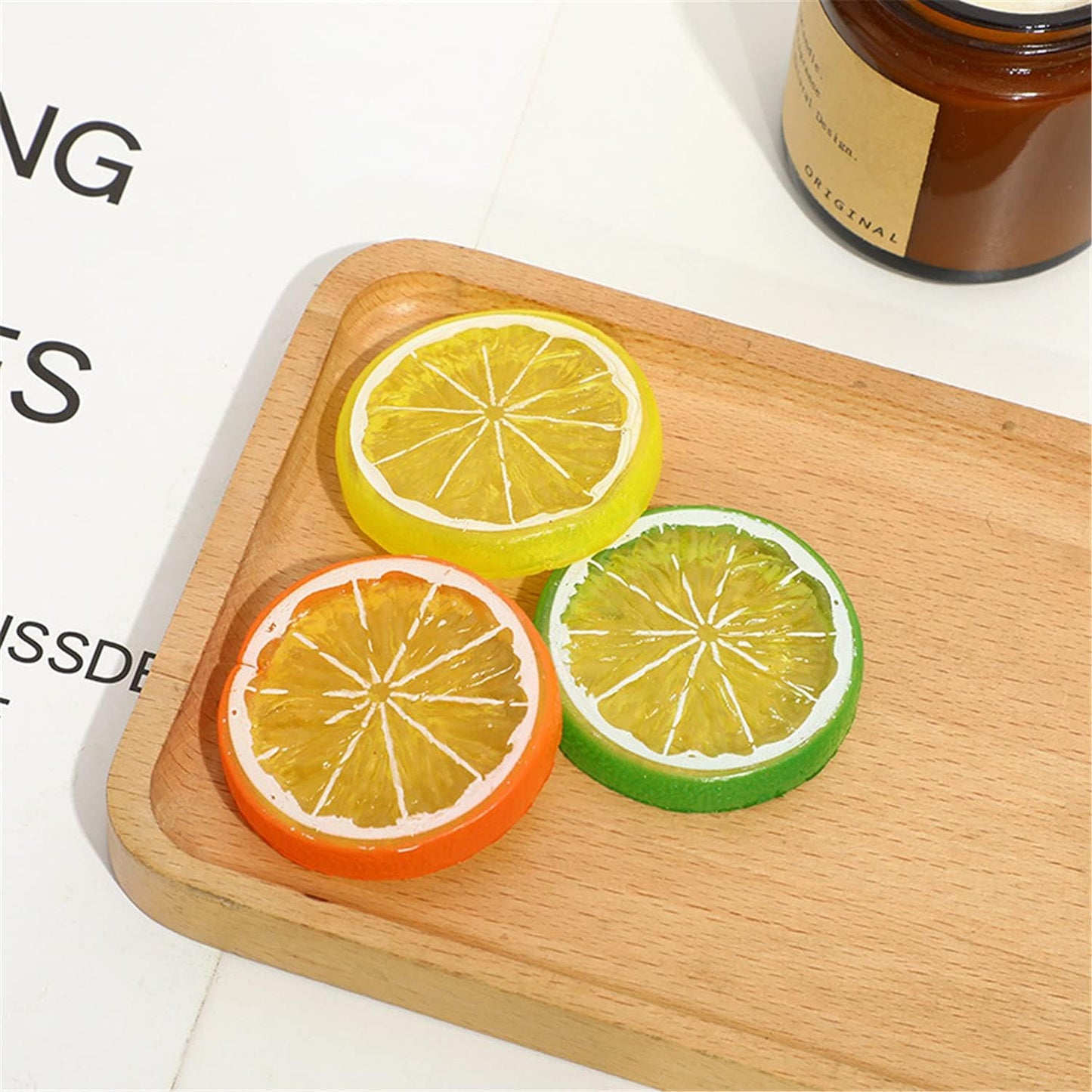 15 Pcs 2 Inch Yellow Artificial Lifelike Lemon Peels for Home and Party Decoration (Yellow Lemon Block, 15)