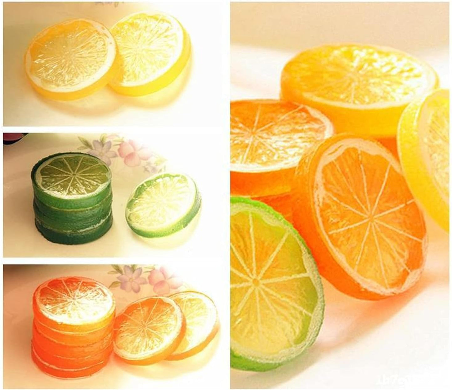 15 Pcs 2 Inch Yellow Artificial Lifelike Lemon Peels for Home and Party Decoration (Yellow Lemon Block, 15)