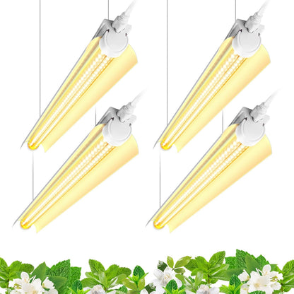 Grow Light Bulb, 96W(4 x 24W), Full Spectrum 2FT LED Grow Light, V-Shape T8 LED Grow Light Strips, Plant Lights for Indoor Plants, 4-Pack