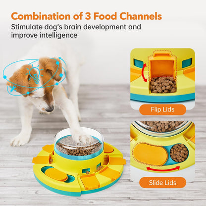 Dog Puzzle Toy 2 Levels, Slow Feeder, Pup Food Treat Feeding Dispenser for IQ Training and Entertainment for All Breeds 4.2 Inch Height | Pup IQ Training and Entertainment for All Breeds 4.2 Inch Height