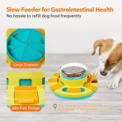 Dog Puzzle Toy 2 Levels, Slow Feeder, Pup Food Treat Feeding Dispenser for IQ Training and Entertainment for All Breeds 4.2 Inch Height | Pup IQ Training and Entertainment for All Breeds 4.2 Inch Height