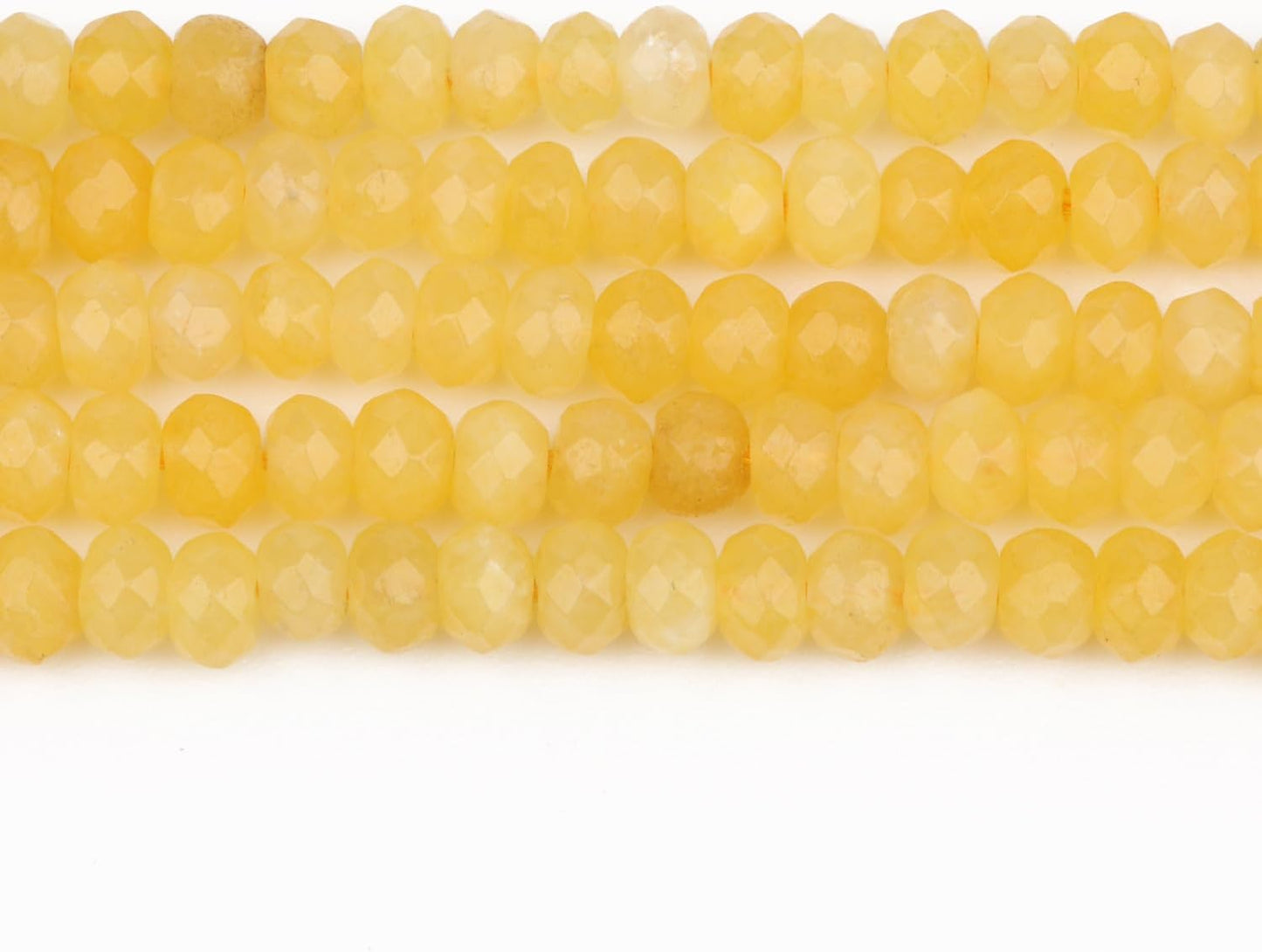 2 String 220PCS 3x5mm Natural Yellow Chalcedony Stone Beads for Jewelry Making, Facted Loose Gemstone Beads for DIY Bracelet Necklace Making Supplies with Energy Healing Chakra Power