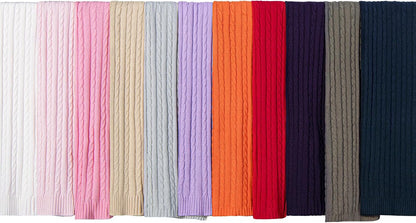 100% Cotton Cable Knit Throw Blanket, Ultra Soft, Warm, Machine Washable and Breathable Knitted Throw Blanket for Bed, Sofa, Chair, Couch, Home Decor, 51x67 Inches, Yellow