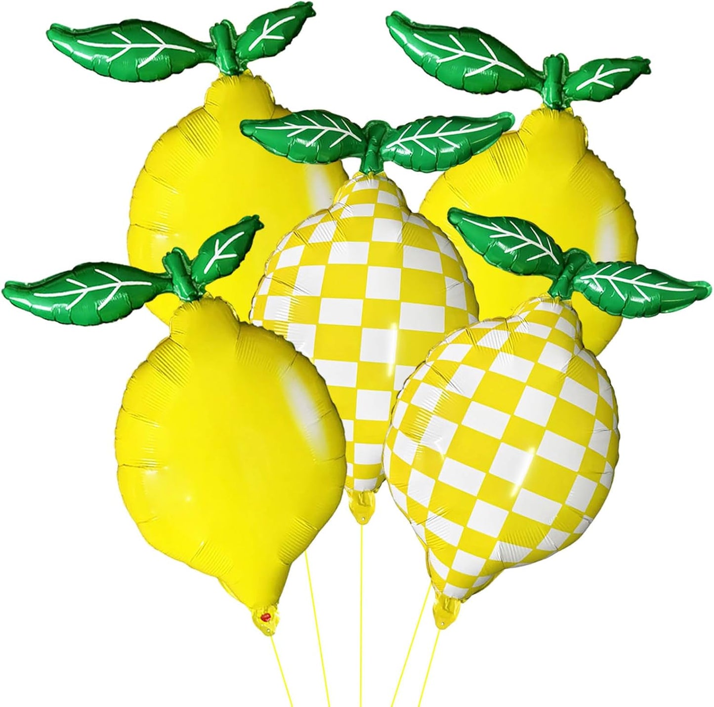 5pcs Lemon Foil Balloons Lemon Shaped Mylar Balloons with Leaves,She Found Her Main Squeeze Bridal Shower Decorations, Amalfi Coast Wedding, Freshly Graduated Fruit Theme Birthday Party Supplies