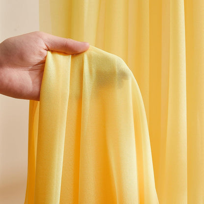 Wedding Arch Draping Fabric, 1 Panel 30" x 20Ft Yellow Sheer Curtain Drapes Extra Wide & Long Backdrop Curtains for Bridal Shower Backdrop Outdoor Party Arches Church Ceremony Decoration