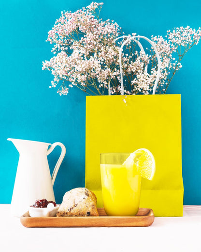 30PCS Medium Gift Bag with Handles Bulk 11"x5"x8" Gift Bags Bright Yellow Bags Multiple Uses (Medium Size)