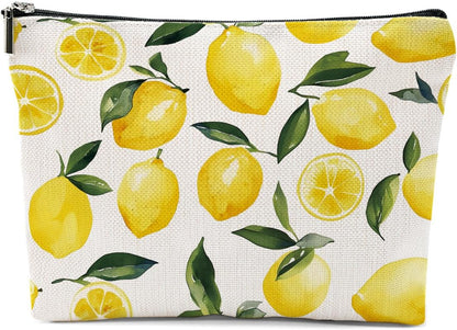 Lemon Gifts, Lemons Makeup Bag, Lemon Stuff Cosmetic Bag Fruit Travel Pouch | Lemons Lovers Gift for Women Girls Daughter Sisters Coworker Best Friend Friendship Graduation Birthday Gifts