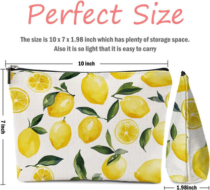 Lemon Gifts, Lemons Makeup Bag, Lemon Stuff Cosmetic Bag Fruit Travel Pouch | Lemons Lovers Gift for Women Girls Daughter Sisters Coworker Best Friend Friendship Graduation Birthday Gifts