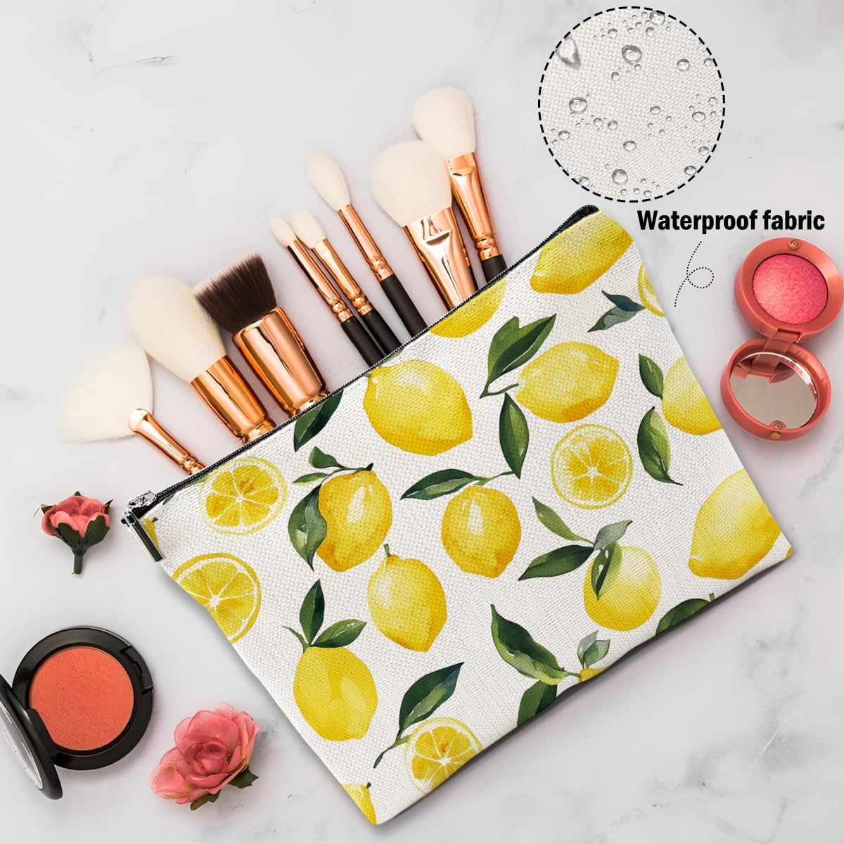 Lemon Gifts, Lemons Makeup Bag, Lemon Stuff Cosmetic Bag Fruit Travel Pouch | Lemons Lovers Gift for Women Girls Daughter Sisters Coworker Best Friend Friendship Graduation Birthday Gifts