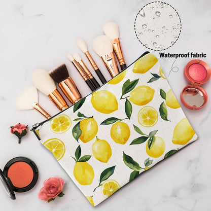 Lemon Gifts, Lemons Makeup Bag, Lemon Stuff Cosmetic Bag Fruit Travel Pouch | Lemons Lovers Gift for Women Girls Daughter Sisters Coworker Best Friend Friendship Graduation Birthday Gifts