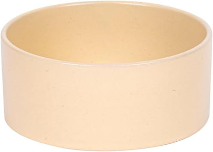 Ceramic Dog Bowl - Made in Korea, Pet Food Bowl for Dogs & Cats, Microwave Safe, Dishwasher Safe. (Yellow)