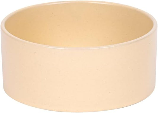 Ceramic Dog Bowl - Made in Korea, Pet Food Bowl for Dogs & Cats, Microwave Safe, Dishwasher Safe. (Yellow)