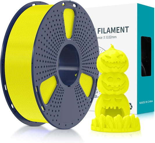 Fluorescent PLA 3D Printer Filament, 1.75mm, Fluorescent Yellow | Brighter Color for Halloween Decoration, Neatly Wound Filament, Fit Most FDM 3D Printer, 1kg Spool