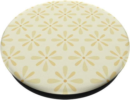 Beige Yellow Daisy Pattern PopSockets Adhesive PopGrip