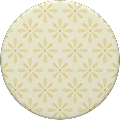 Beige Yellow Daisy Pattern PopSockets Adhesive PopGrip