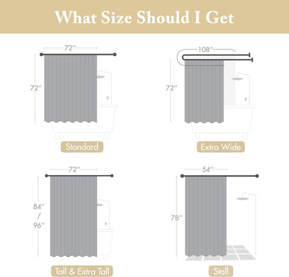 Amherst Bathroom Shower Curtain Faux Silk Pieced Striped Modern Microfiber Bath Curtains, 72x72 Inches, Yellow