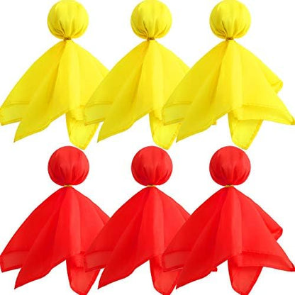 6 Pack Football Penalty Flags Tossing Flags Sports Fan Set Party Accessories for Football Theme(Yellow and Red)