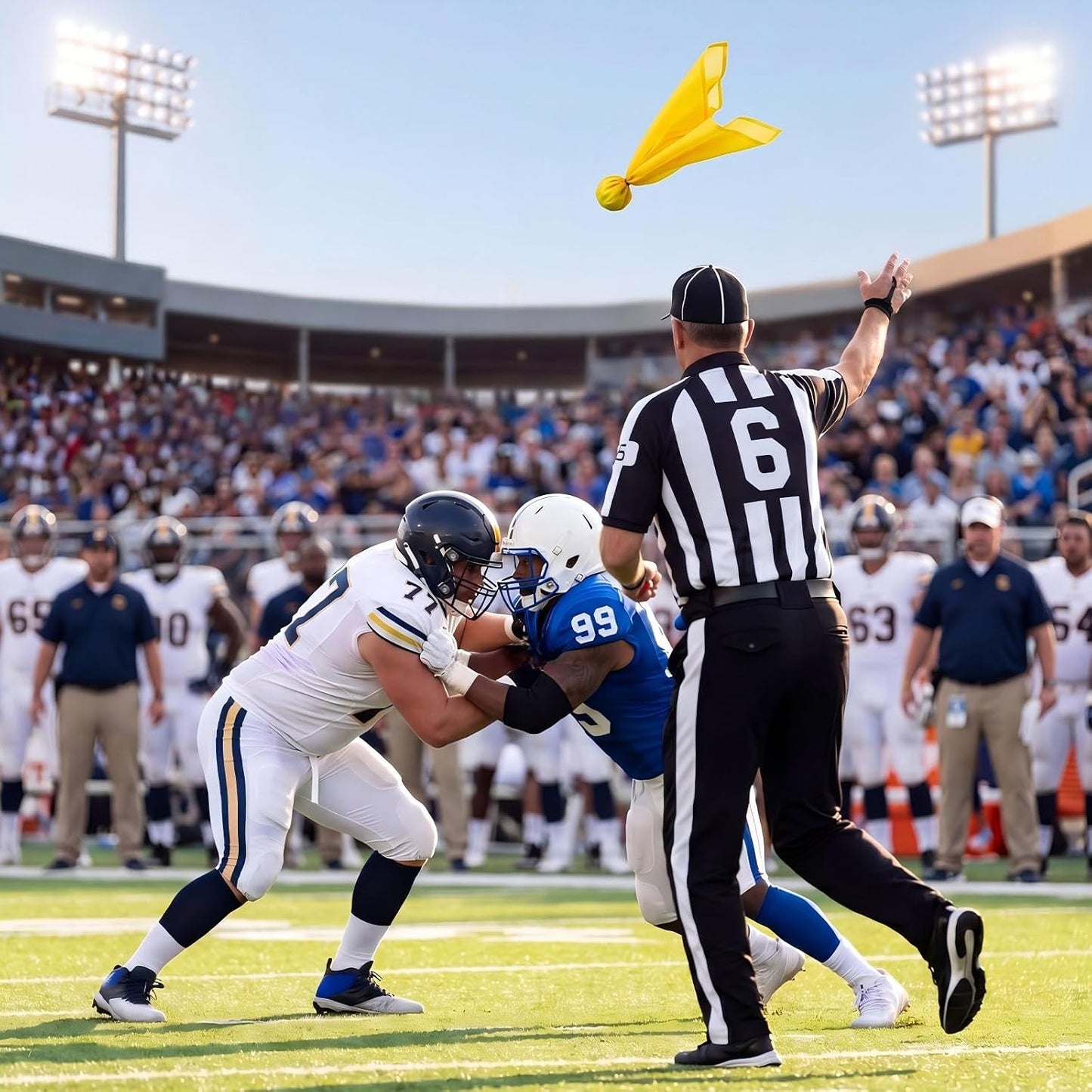 6 Pack Football Penalty Flags Tossing Flags Sports Fan Set Party Accessories for Football Theme(Yellow and Red)
