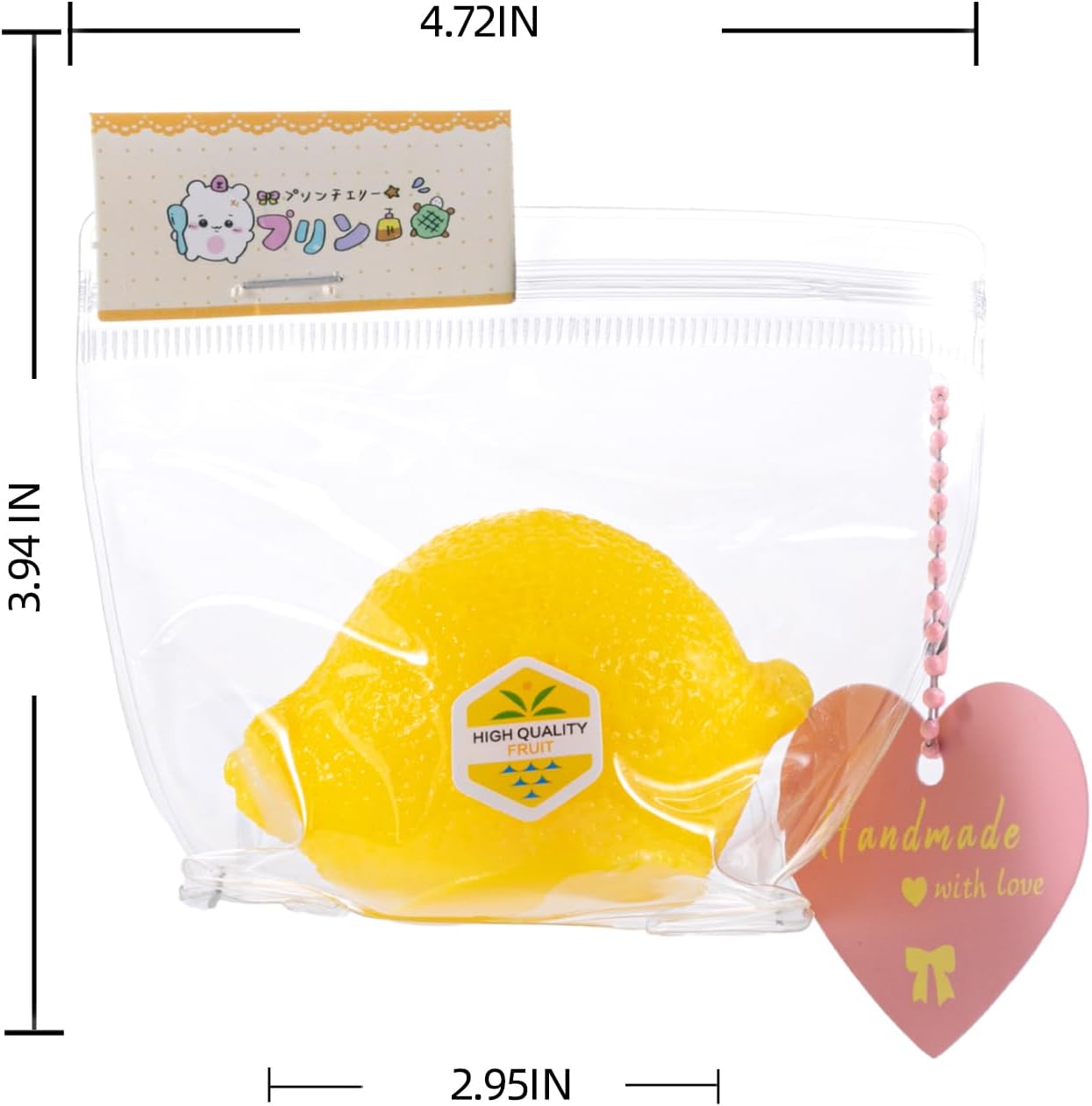 Taba Handmade Squishy Lemon Premium Non-Toxic Silicone Toy | Ultra-Soft Squishy Fidget Toy for Anxiety and Focus, Cute & Collectible Sensory Gift for Kids and Adults (Yellow)