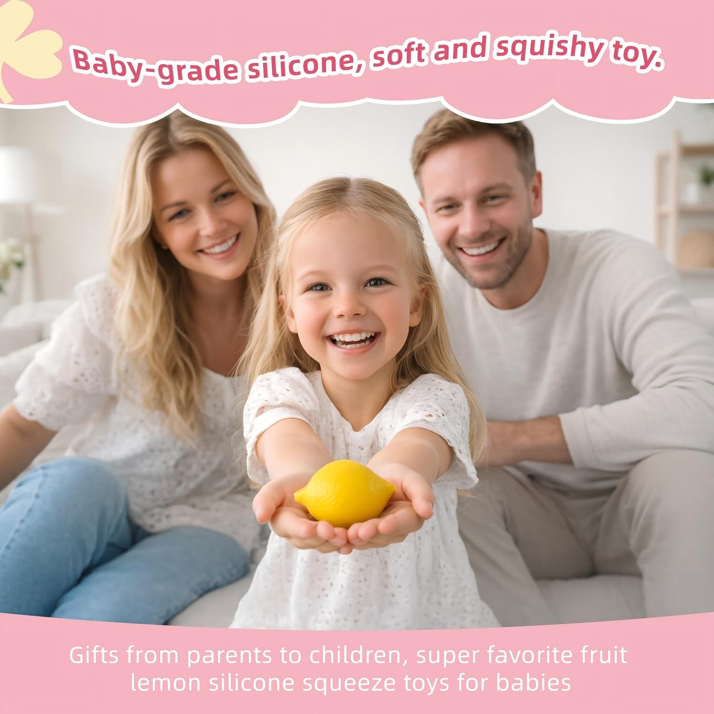 Taba Handmade Squishy Lemon Premium Non-Toxic Silicone Toy | Ultra-Soft Squishy Fidget Toy for Anxiety and Focus, Cute & Collectible Sensory Gift for Kids and Adults (Yellow)
