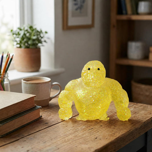 Squishy Monkey Fidget Toys, Sugar Squishy Gorilla for Adults Teens, Slow Rising Gorilla Squeeze Toys Jelly Sensory Stress Ball for Anxiety Relief Birthday Christmas Party Office Home Travel, Yellow