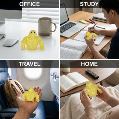 Squishy Monkey Fidget Toys, Sugar Squishy Gorilla for Adults Teens, Slow Rising Gorilla Squeeze Toys Jelly Sensory Stress Ball for Anxiety Relief Birthday Christmas Party Office Home Travel, Yellow