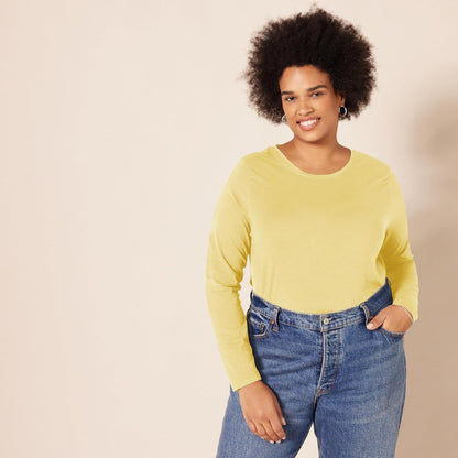 Women's Regular-Fit Long-Sleeve Crewneck T-Shirt (Available in Plus Size)