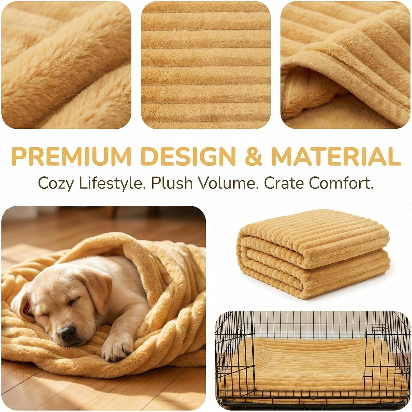 Emotional Support Blanket Yellow, Yellows Dog Blanket, Soft Faux Rabbit Fur for Dogs & Cats, Calming Security Blankets, Comfortable for Kennels, Sofas, Beds, Car Seats (Yellow,27.55″×39.37″)