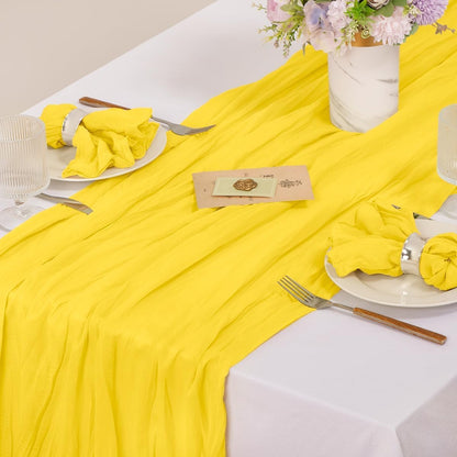 Cloth Napkins Set of 24 21"x21" Reusable Cheesecloth Napkins Bulk Yellow | Boho Rustic Dinner Napkins Washable Gauze Table Napkins Cloth Hemmed Edges for Wedding Bridal Shower Family Gathering Decor