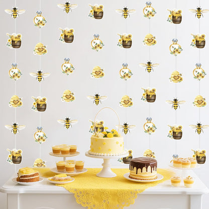Bee Bridal Shower Decoration, 24pcs She Found Her Honey Decoration Hanging Garland Streamer Double-Sided Yellow Hanging Banner for Bride to Bee Bachelorette Engagement Wedding Party
