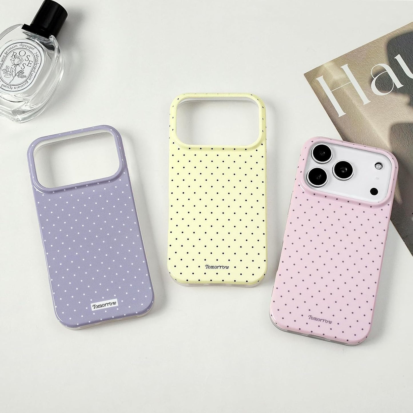 Compatible with iPhone 13/iPhone 14 Case with Cute Fashion Polka Dot Aesthetics Design Simple Cases for Soft TPU Slim Protection Cover-Lemon-Yellow - Colors A