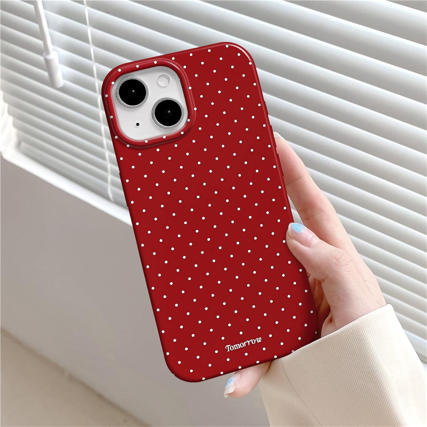 Compatible with iPhone 13/iPhone 14 Case with Cute Fashion Polka Dot Aesthetics Design Simple Cases for Soft TPU Slim Protection Cover-Lemon-Yellow - Colors A