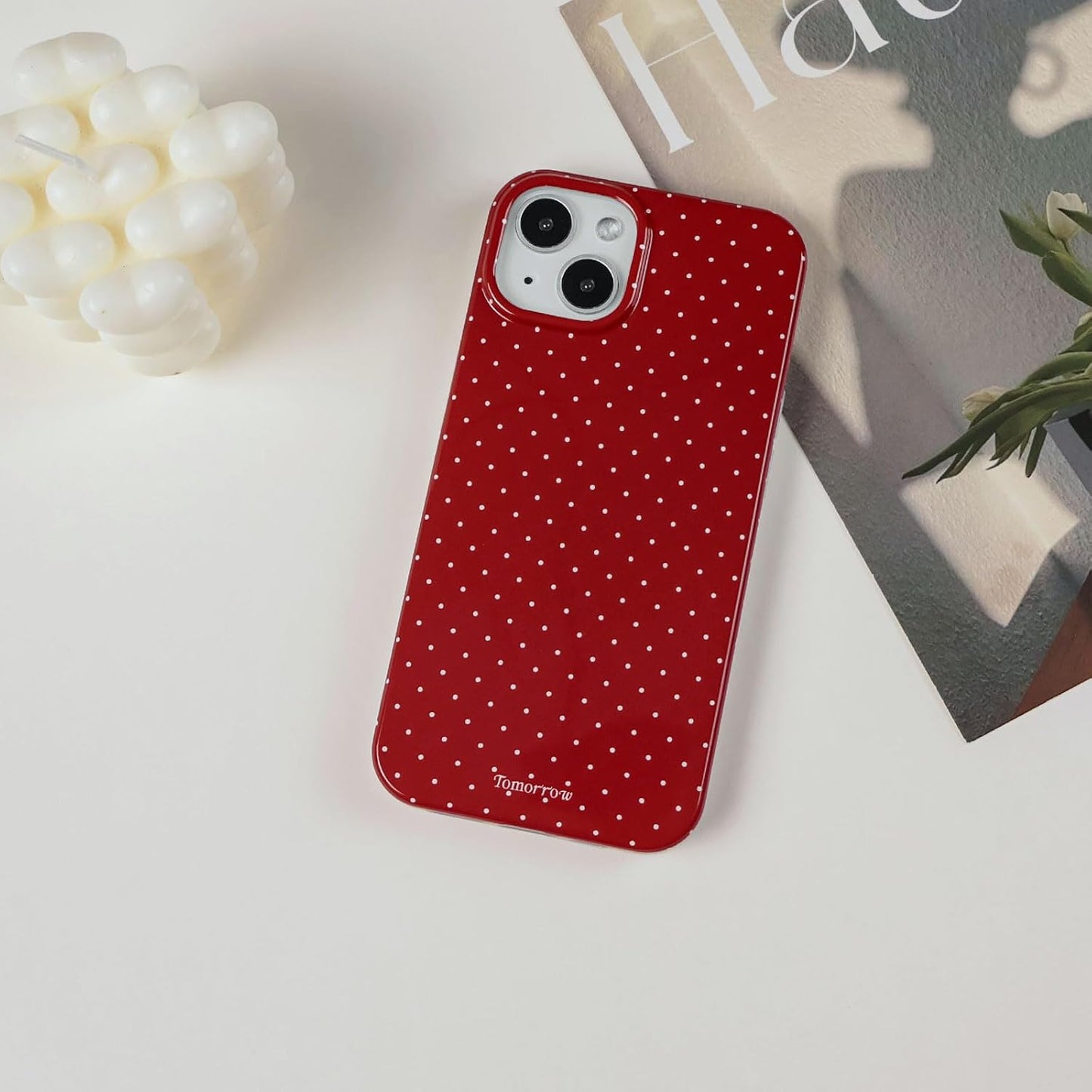 Compatible with iPhone 13/iPhone 14 Case with Cute Fashion Polka Dot Aesthetics Design Simple Cases for Soft TPU Slim Protection Cover-Lemon-Yellow - Colors A