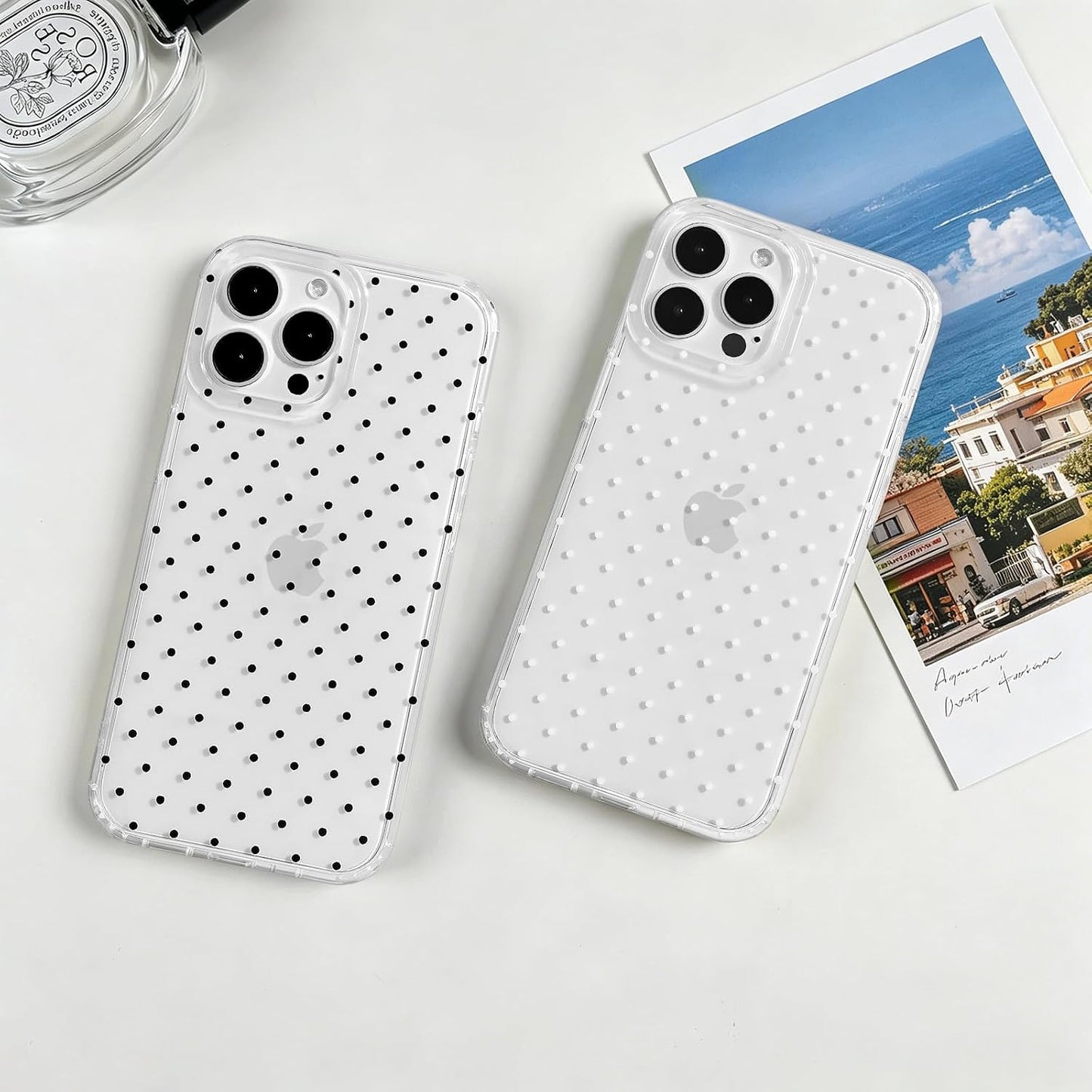 Compatible with iPhone 13/iPhone 14 Case with Cute Fashion Polka Dot Aesthetics Design Simple Cases for Soft TPU Slim Protection Cover-Lemon-Yellow - Colors A