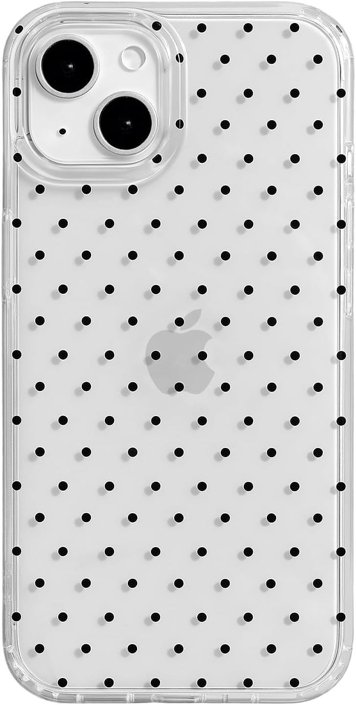 Compatible with iPhone 13/iPhone 14 Case with Cute Fashion Polka Dot Aesthetics Design Simple Cases for Soft TPU Slim Protection Cover-Lemon-Yellow - Colors A