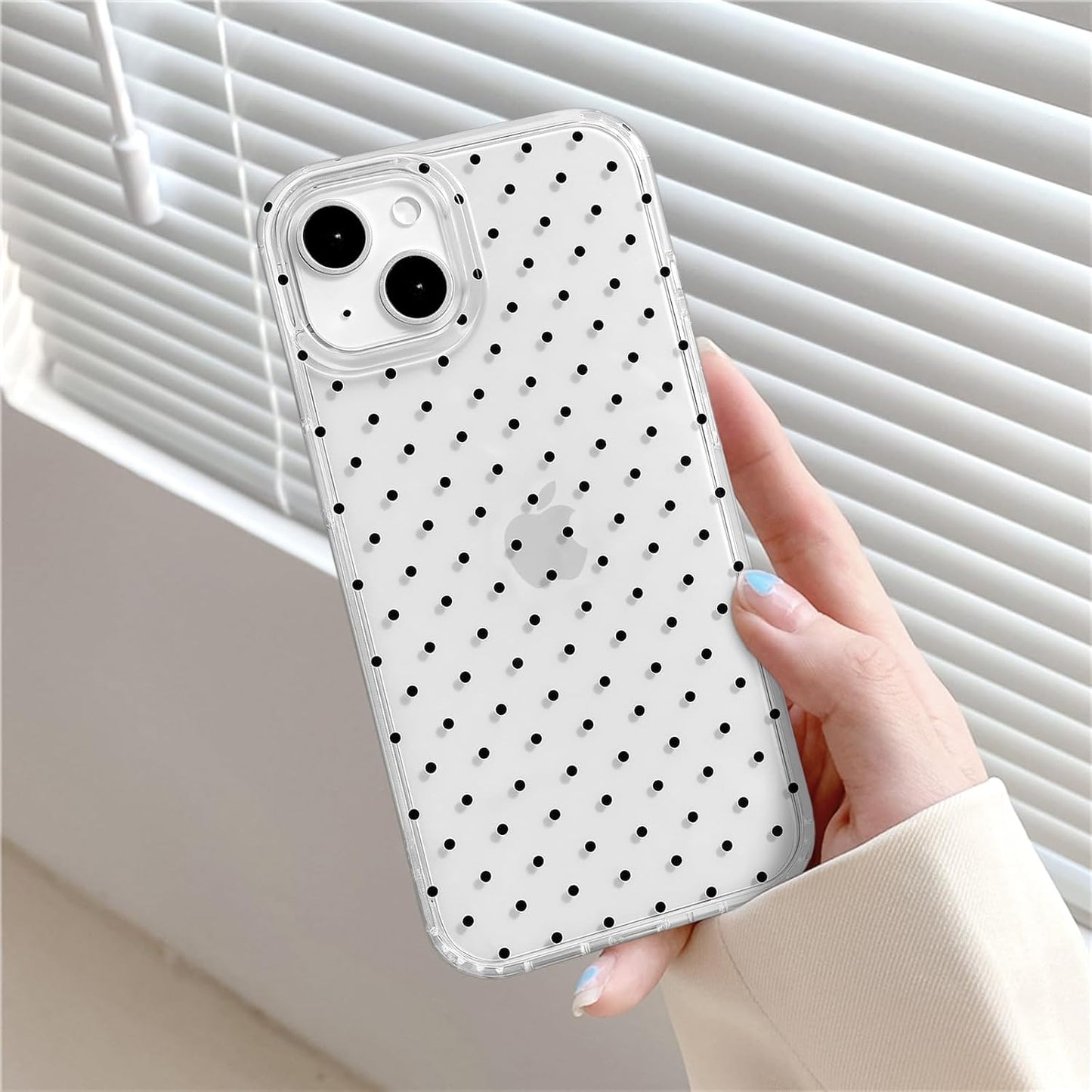 Compatible with iPhone 13/iPhone 14 Case with Cute Fashion Polka Dot Aesthetics Design Simple Cases for Soft TPU Slim Protection Cover-Lemon-Yellow - Colors A