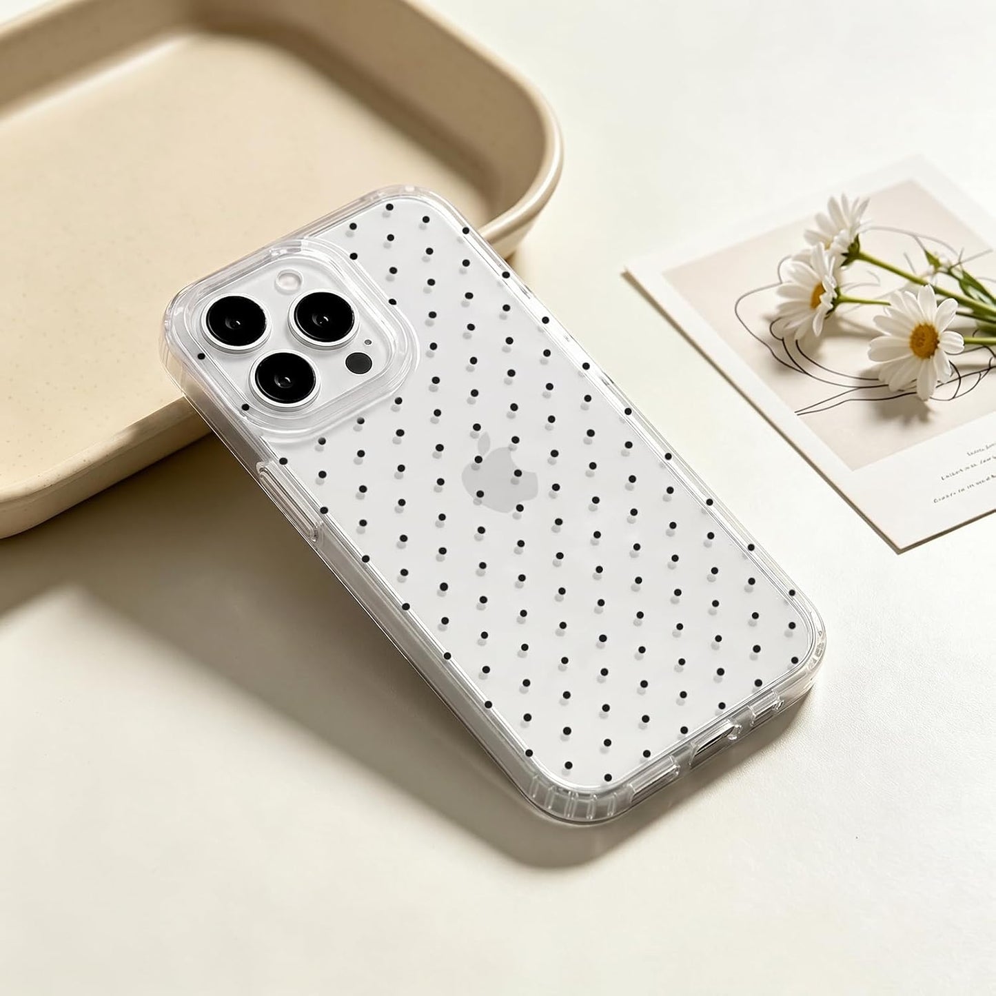 Compatible with iPhone 13/iPhone 14 Case with Cute Fashion Polka Dot Aesthetics Design Simple Cases for Soft TPU Slim Protection Cover-Lemon-Yellow - Colors A