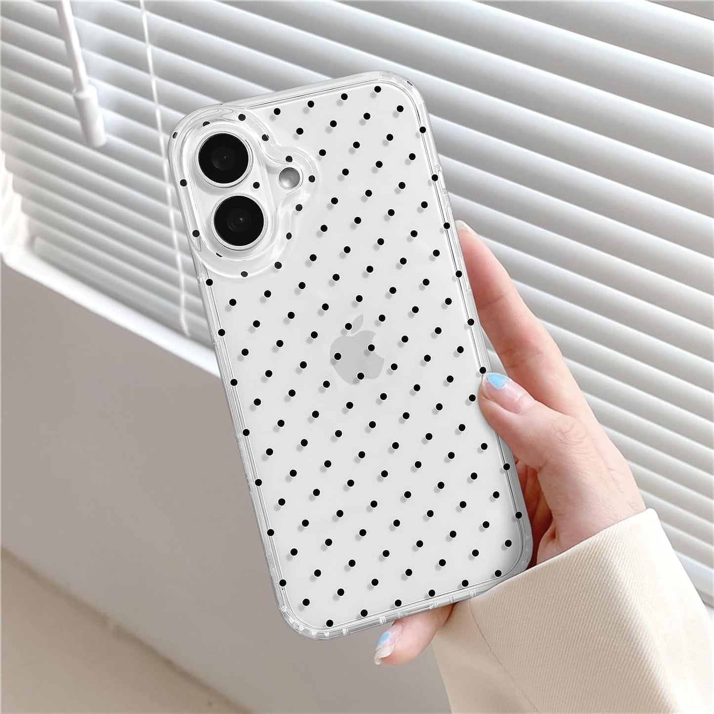 Compatible with iPhone 13/iPhone 14 Case with Cute Fashion Polka Dot Aesthetics Design Simple Cases for Soft TPU Slim Protection Cover-Lemon-Yellow - Colors A