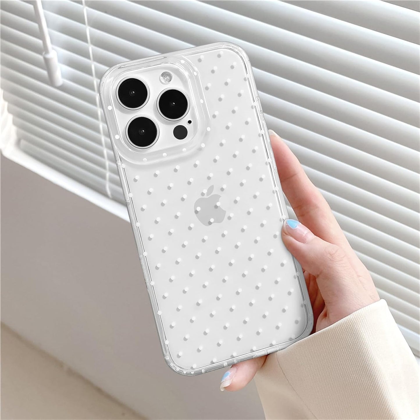 Compatible with iPhone 13/iPhone 14 Case with Cute Fashion Polka Dot Aesthetics Design Simple Cases for Soft TPU Slim Protection Cover-Lemon-Yellow - Colors A