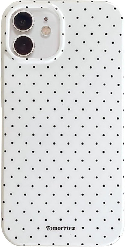Compatible with iPhone 13/iPhone 14 Case with Cute Fashion Polka Dot Aesthetics Design Simple Cases for Soft TPU Slim Protection Cover-Lemon-Yellow - Colors A