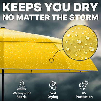 Royal Walk Compact Travel Umbrella for Rain, Windproof, Small & Portable | Heavy Duty Automatic Open Close Folding Umbrella for Men & Women, Strong & Wind Resistant Vented Double Canopy, Wooden Handle