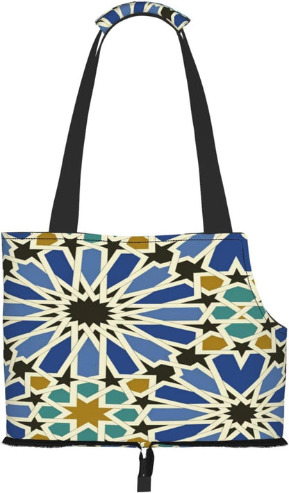 Daisies On Yellow Background Portable Pet Carrier Bag Foldable Shoulder Travel Cat Dog Carrier