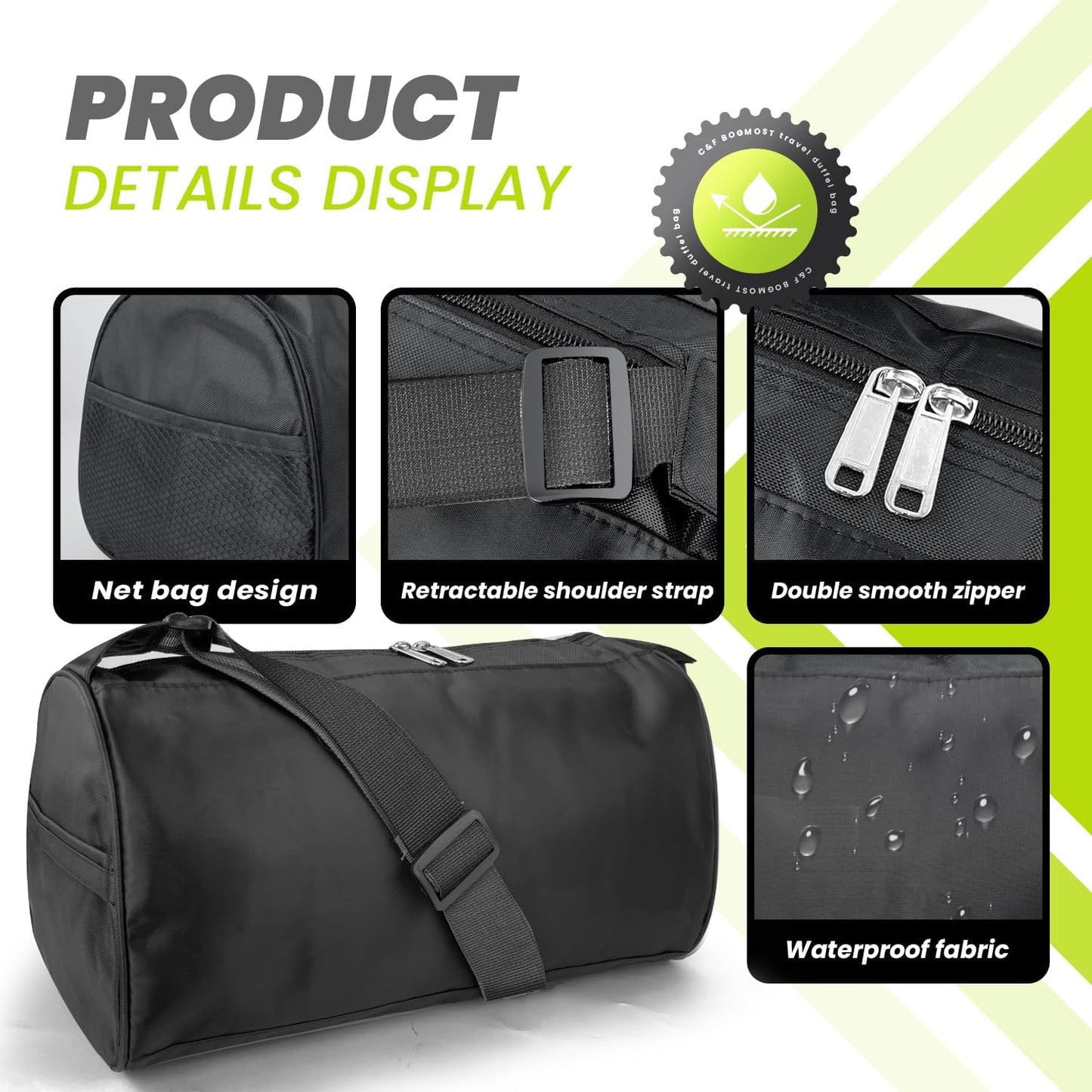 Small Travel Duffel Bag Foldable Waterproof Gym Bag for Gym Beach Swim Bags Men Women Duffle Bag Lightweight Oxford Cloth Sports Bags -Yellow
