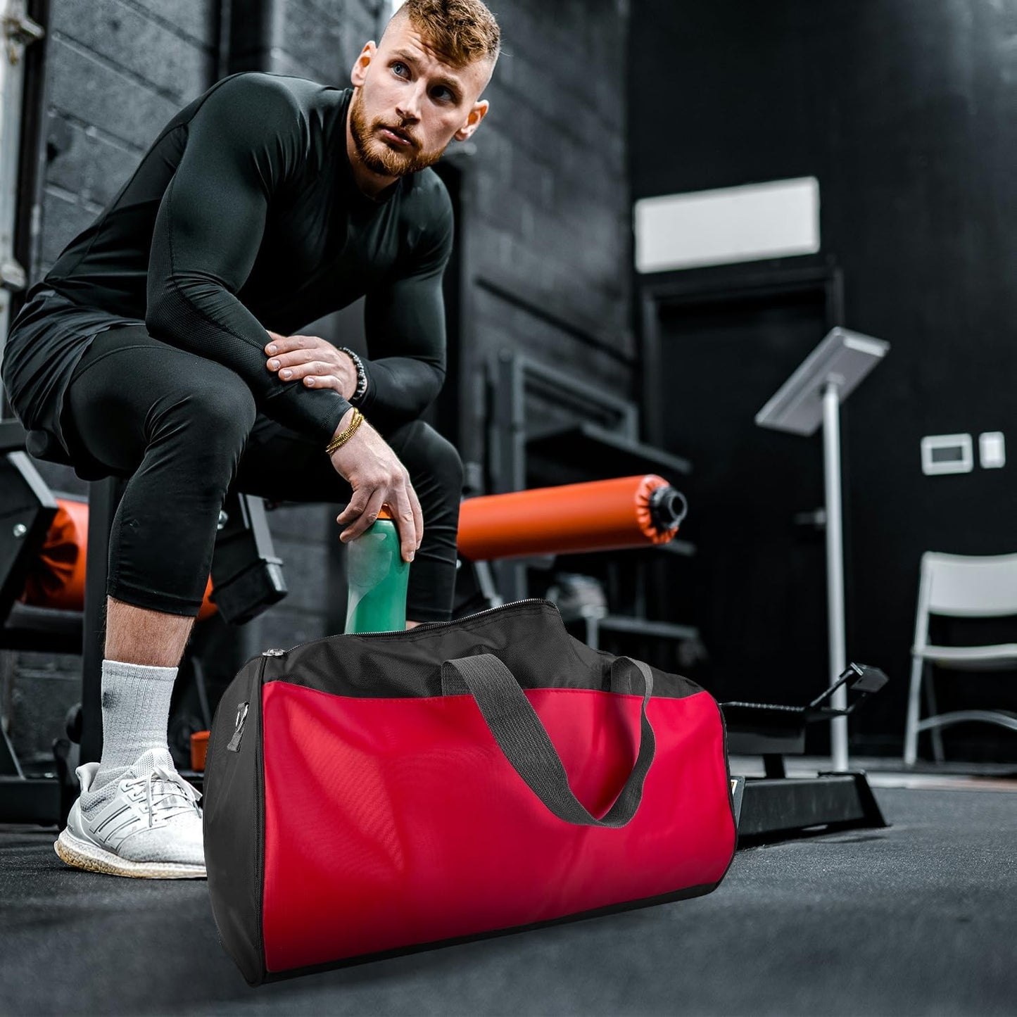 Small Travel Duffel Bag Foldable Waterproof Gym Bag for Gym Beach Swim Bags Men Women Duffle Bag Lightweight Oxford Cloth Sports Bags -Yellow