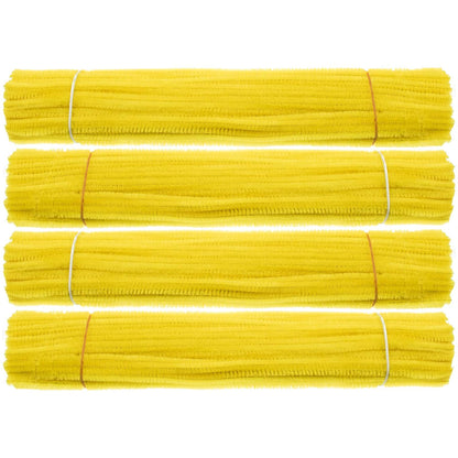 400 Pieces Pipe Cleaners Yellow Chenille Stem for DIY Art Craft Decorations (6mm x 12 Inch)