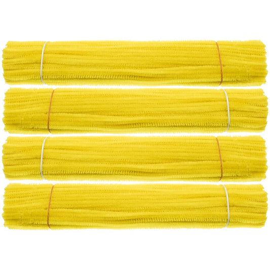 400 Pieces Pipe Cleaners Yellow Chenille Stem for DIY Art Craft Decorations (6mm x 12 Inch)